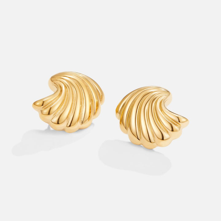 Goldene Muschel Ohrringe