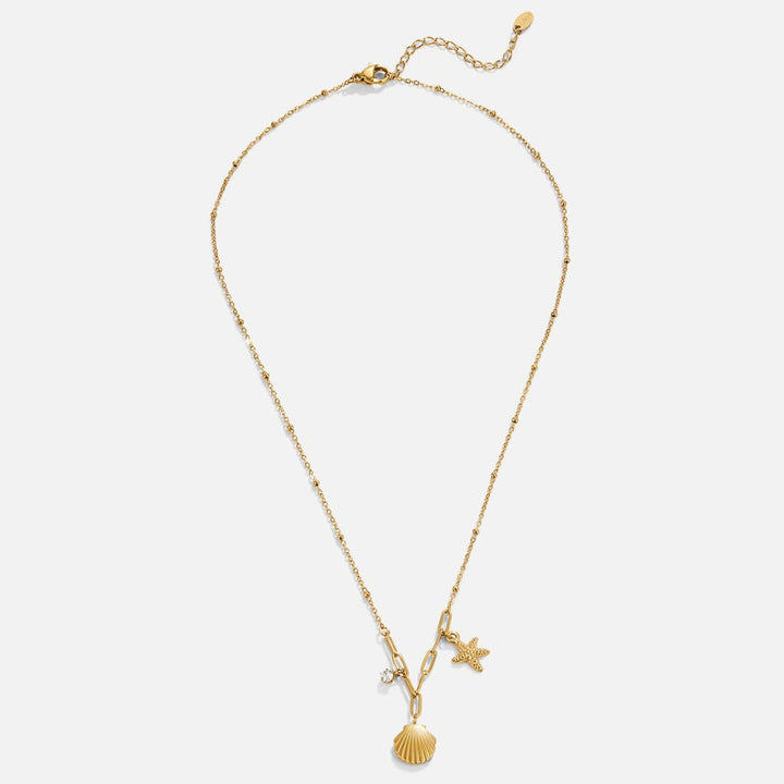 Goldene Muschel & Seestern Halskette