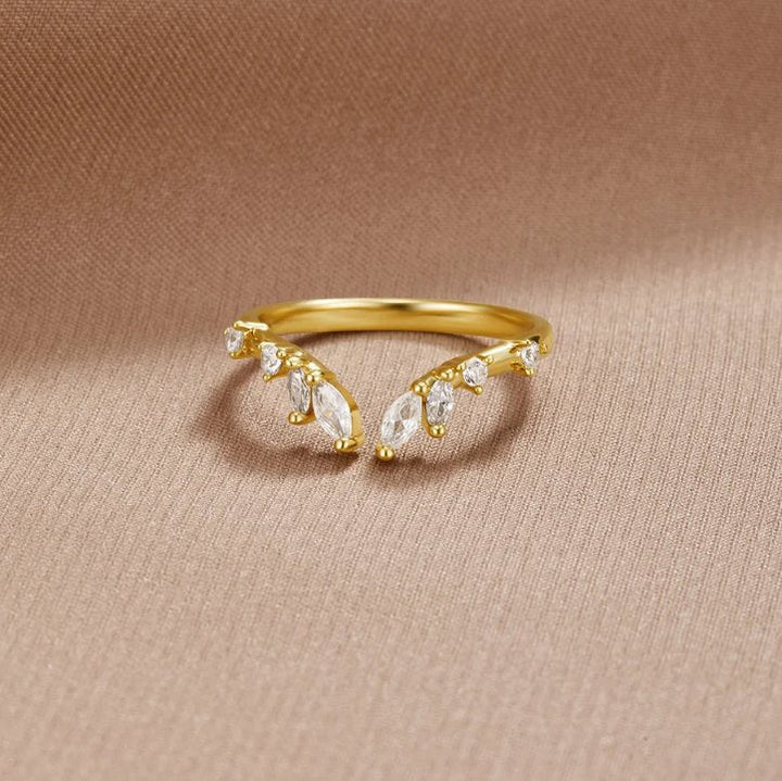 Frieden - Kristall Gold Weinring
