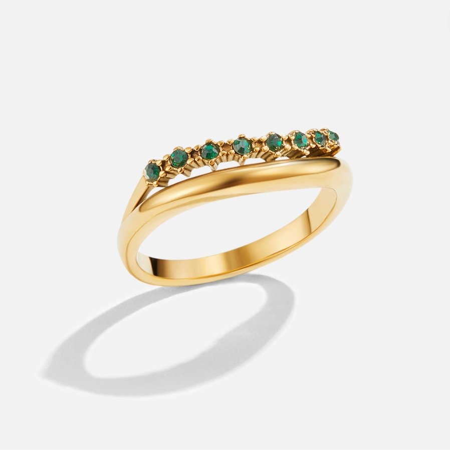Mary - Smaragdgrüner, geschichteter Ring