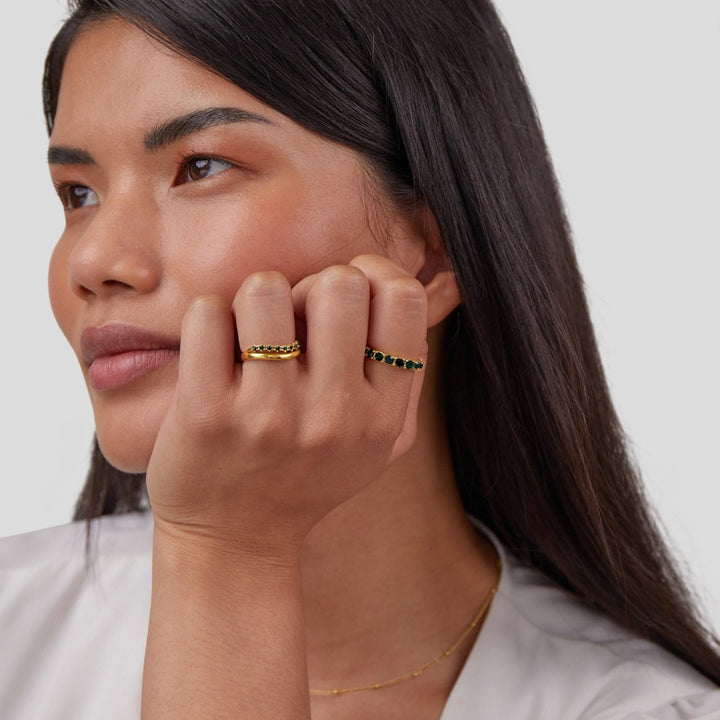 Mary - Smaragdgrüner, geschichteter Ring