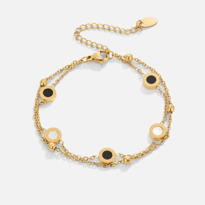 Onyx- und Weißsteinarmband